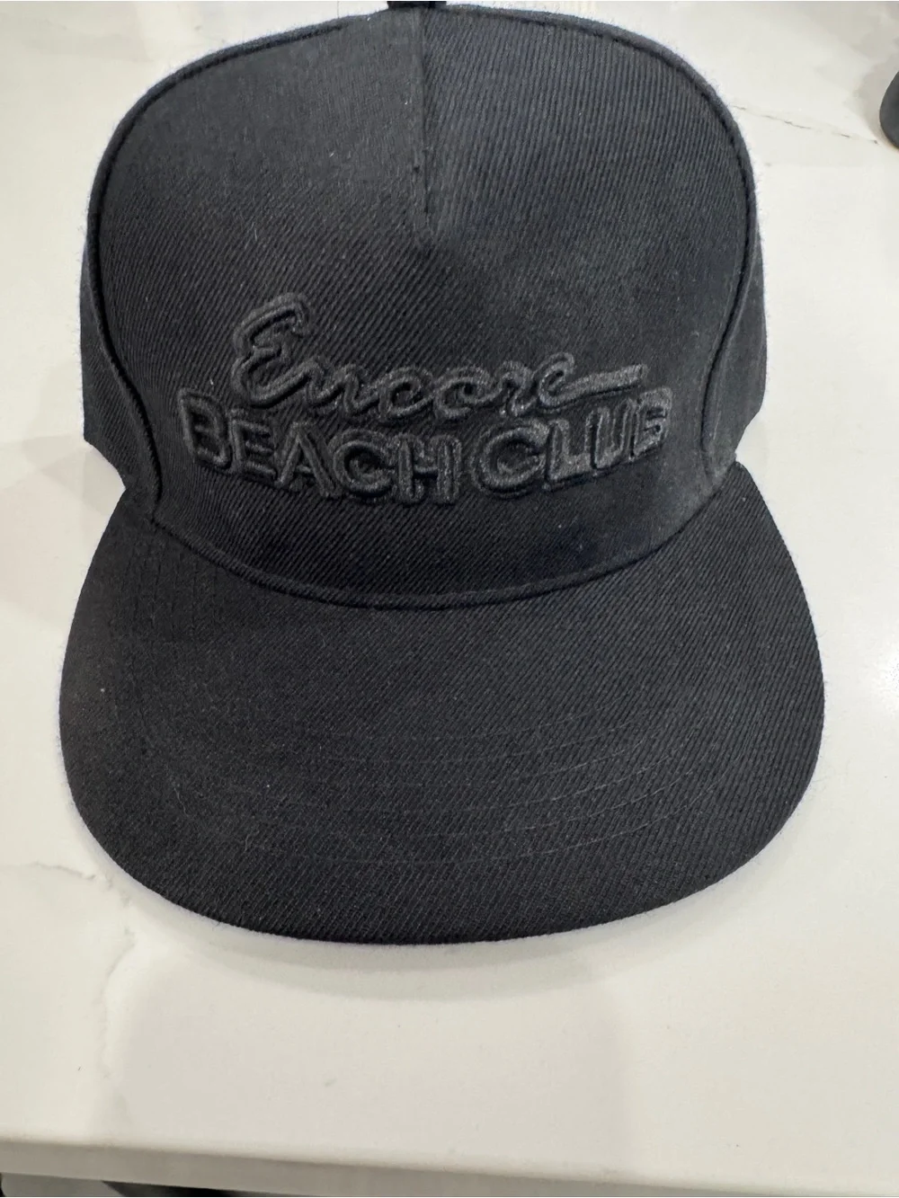 Encore Beach Club Black Snapback Hat